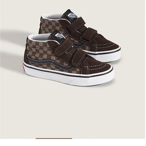 Vans Kids Brown and Tan Checkered Sneakers